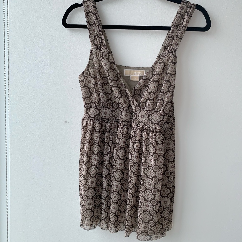 Michael Kors Brown Nylon Tank Top Size Small